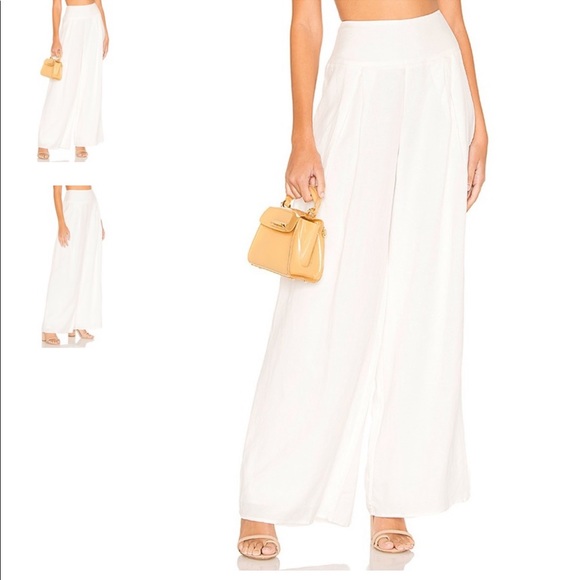 DISSH Pants - L’Academie Los Angeles Revolve White Yoke Wide Leg Pants, XS